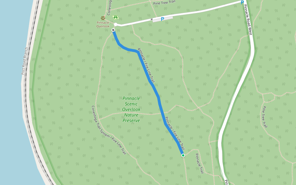 Pinnacle / Fire Line Trail walking route map in Holtwood