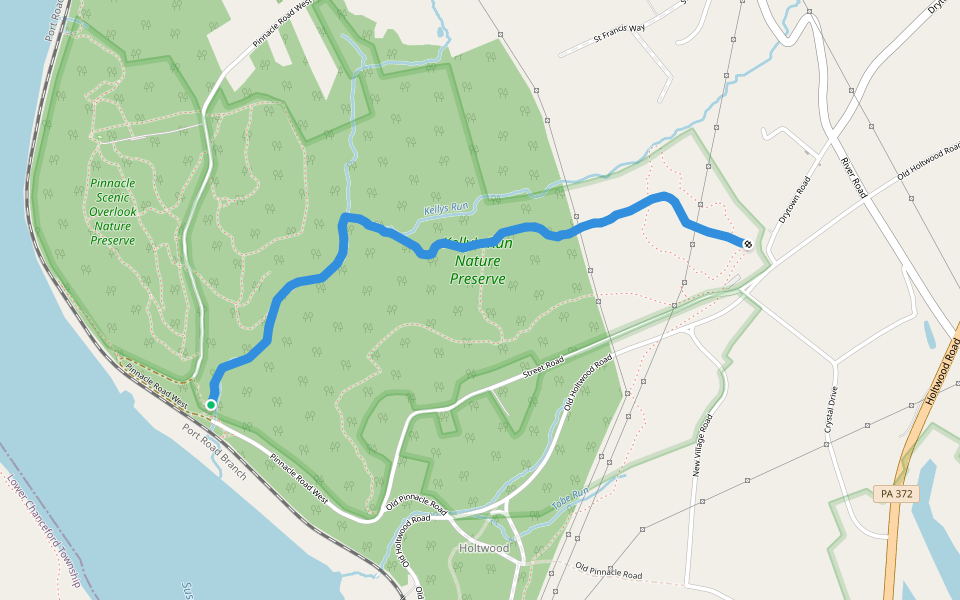 Conestoga Trail System / Kelly's Run Trail walking route map in Holtwood