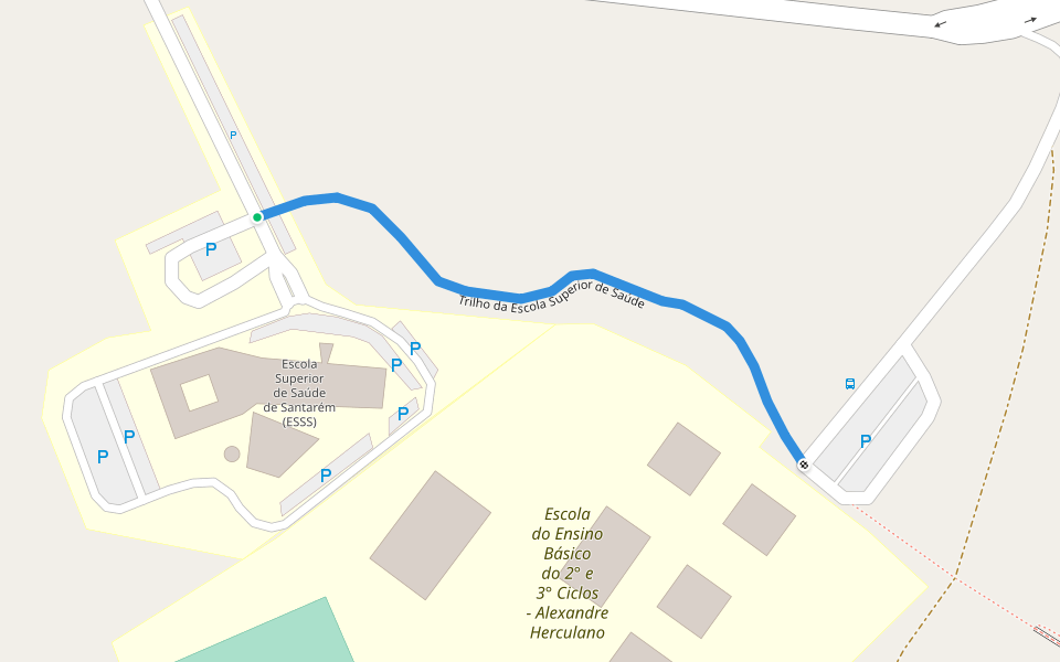 Trilho da Escola Superior de Saúde walking route map in Santarém