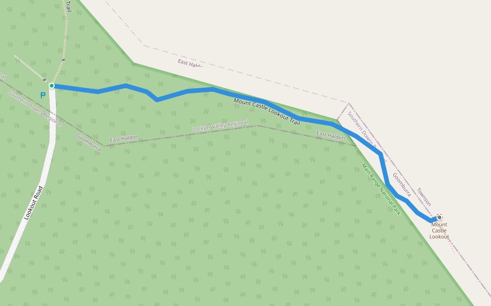 Mount Castle Lookout Trail walking route map in East Haldon