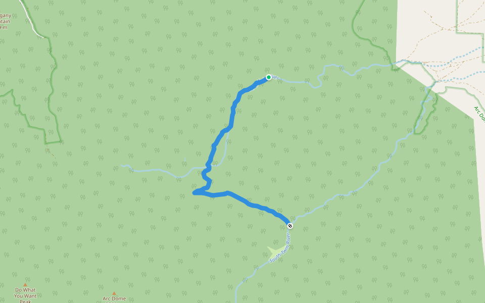 Twin Rivers Connector Trail walking route map in Round Mountain