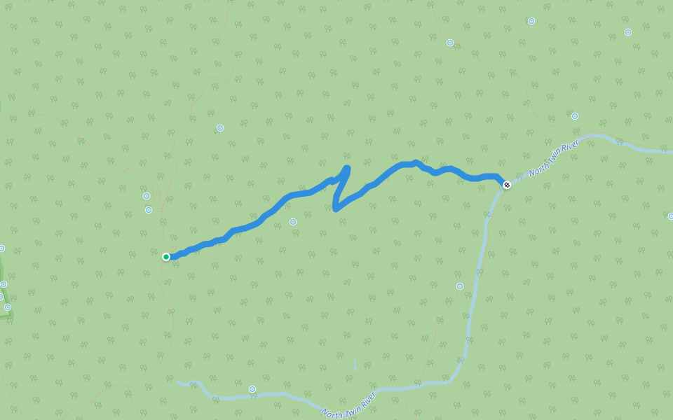 North Twin River Cutoff walking route map in Round Mountain