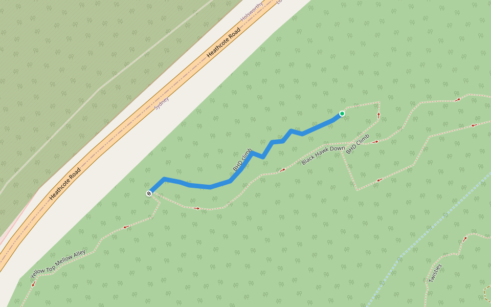 BHD climb walking route map in Lucas Heights