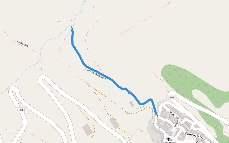 Camí de la Santeta walking route map in Taüll