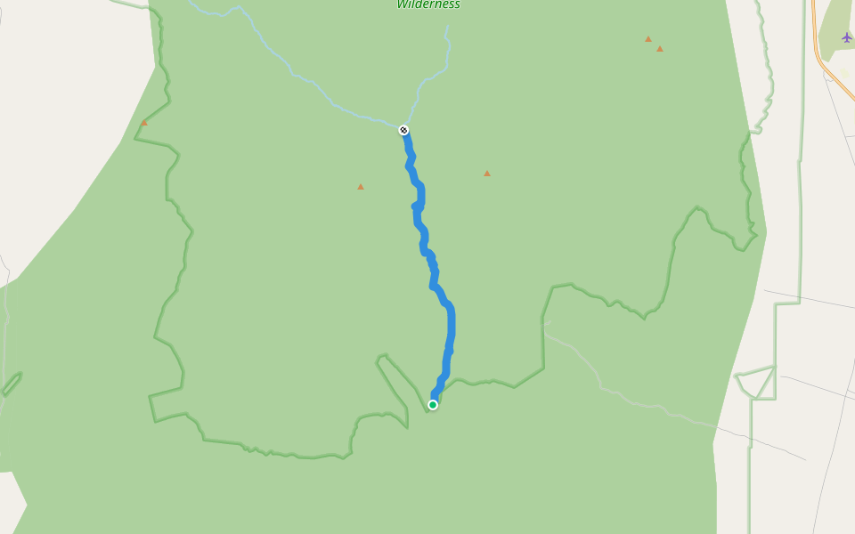 Toms Canyon Trail walking route map in Round Mountain