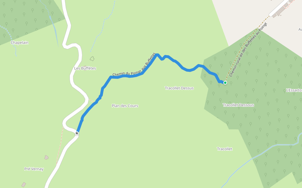Chemin du Poingt aux Buffettes walking route map in Saint-Jean-d'Arves