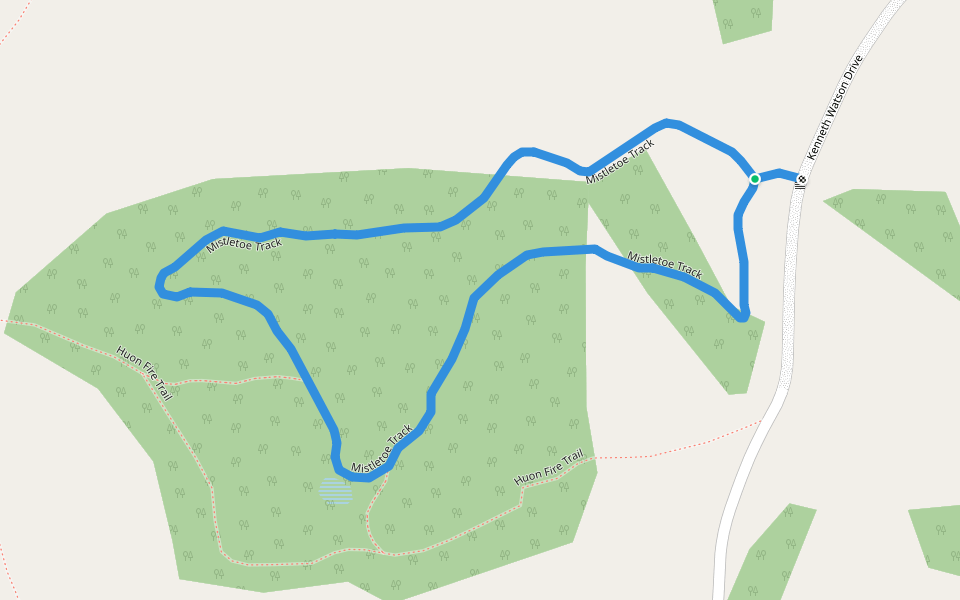 Mistletoe Track walking route map in Bandiana