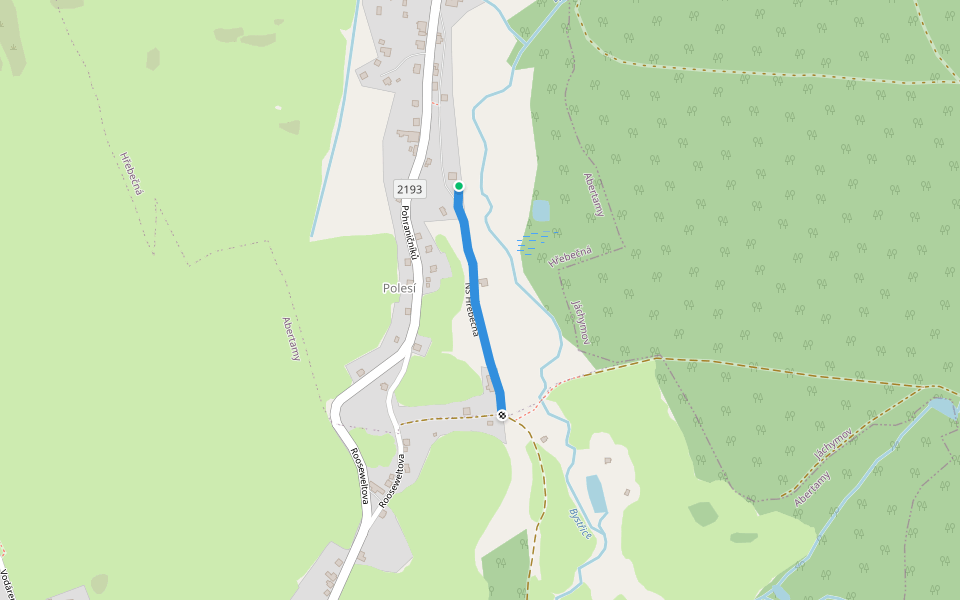 NS Hřebečná walking route map in Abertamy