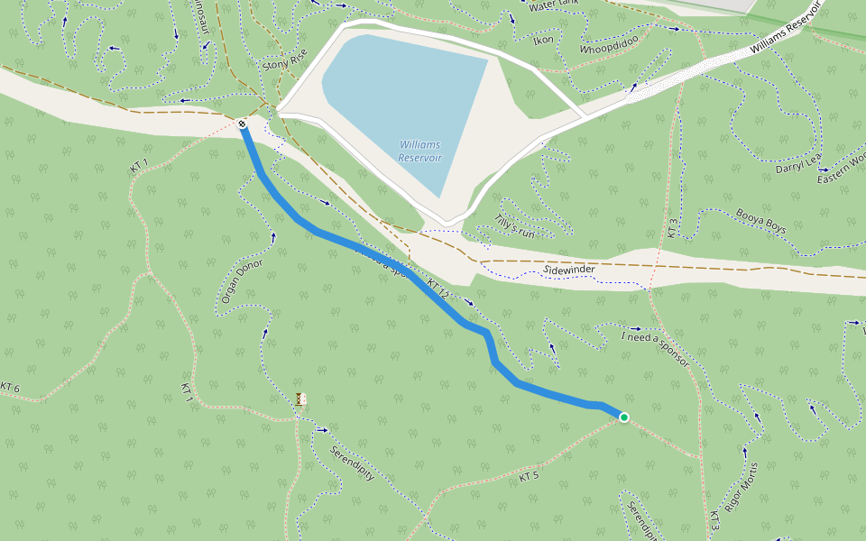 KT 12 walking route map in Stony Rise