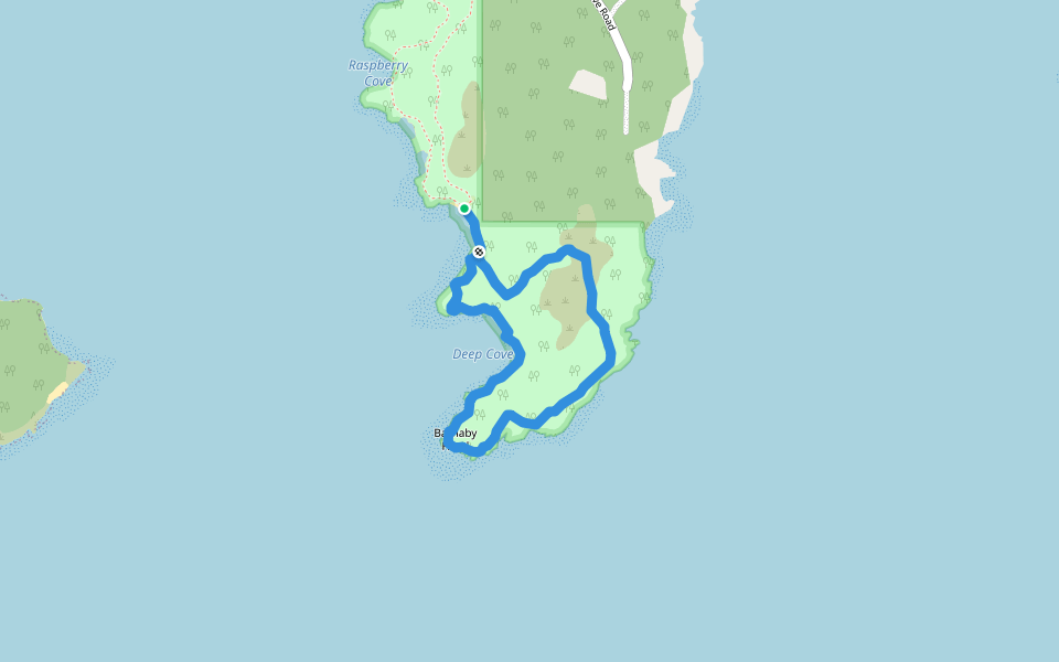 Barnaby Head Trail walking route map in New River Beach