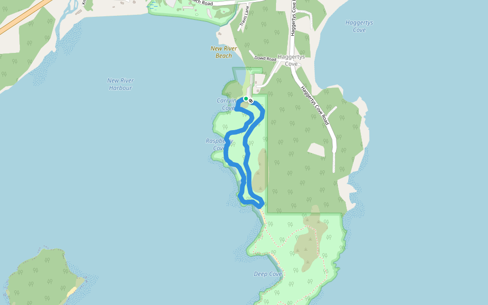 Chittick's Beach Trail walking route map in New River Beach