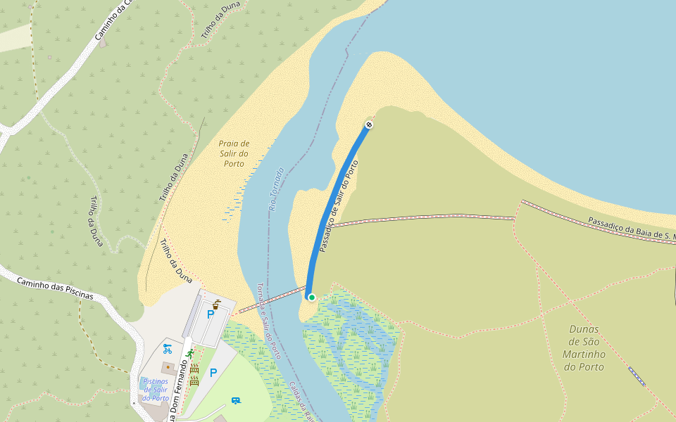 Passadiço de Salir do Porto walking route map in Salir do Porto