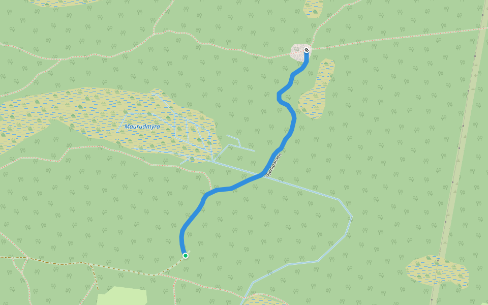 Gjørlidansen walking route map in Lillehammer