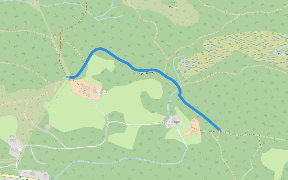 Gjørlilokket walking route map in Lillehammer