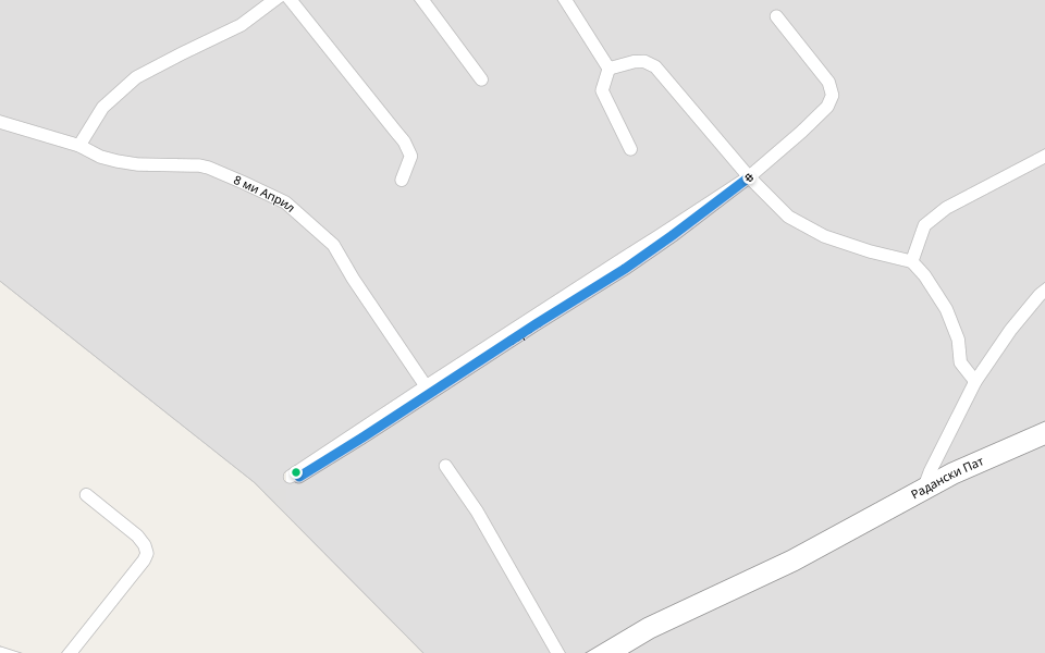 Серска walking route map in Shtip