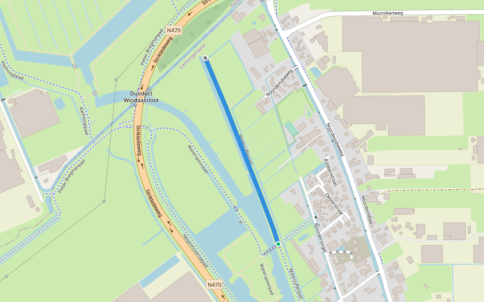 Waterjufferpad walking route map in Berkel en Rodenrijs