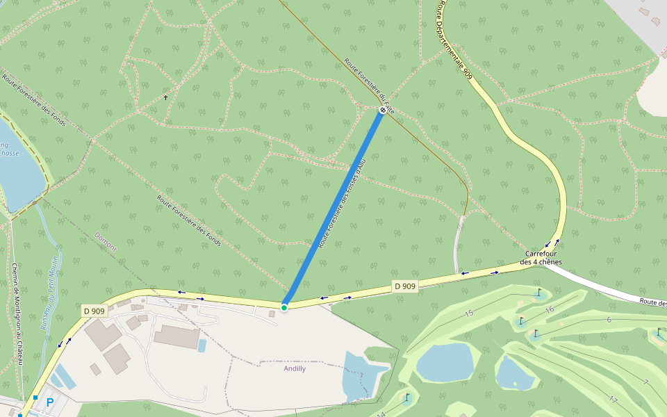 Route Forestière des Fossés d'Allu walking route map in Domont