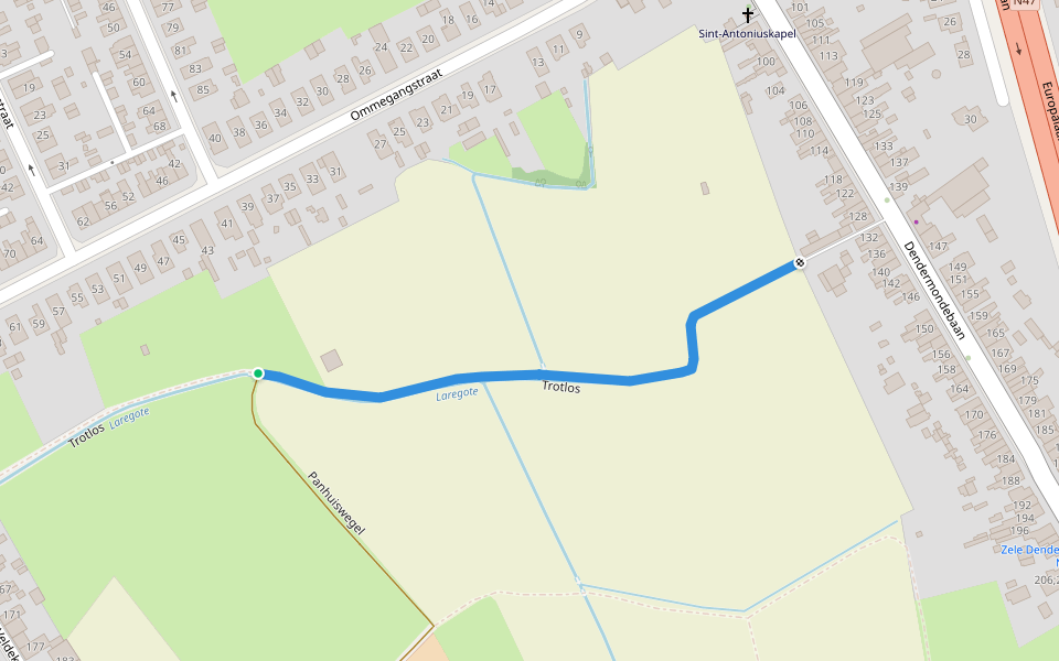 Trotlos walking route map in Zele