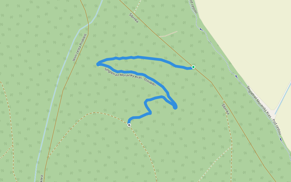 Singletrail Moravský Kras - Stoupací walking route map in Jedovnice