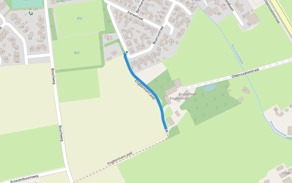 Engbermans pad walking route map in Rossum