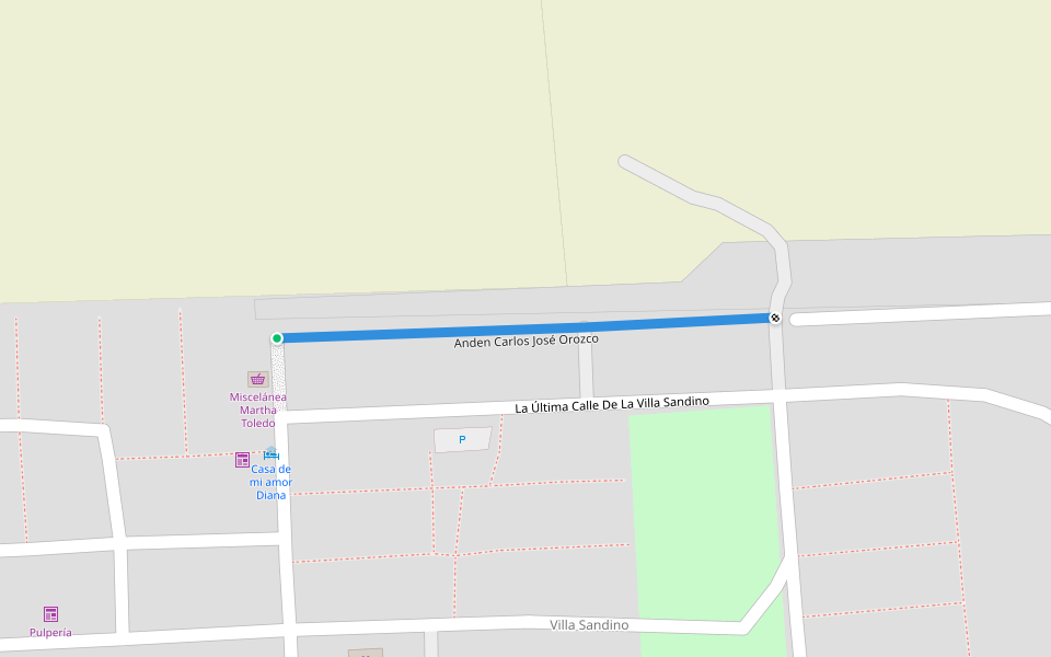 Anden Carlos José Orozco walking route map in Santa Ana