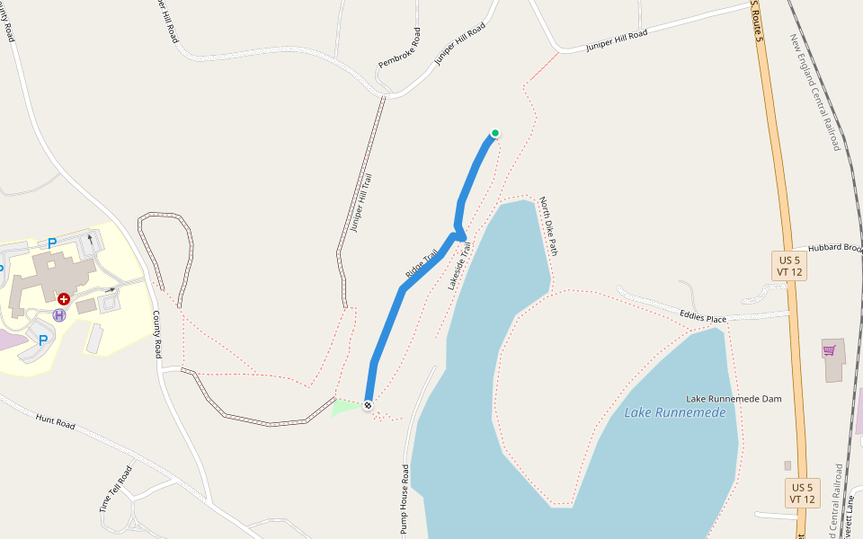 Ridge Trail walking route map in Windsor