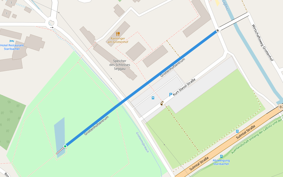 Grottenhofzentrum walking route map in Leibnitz