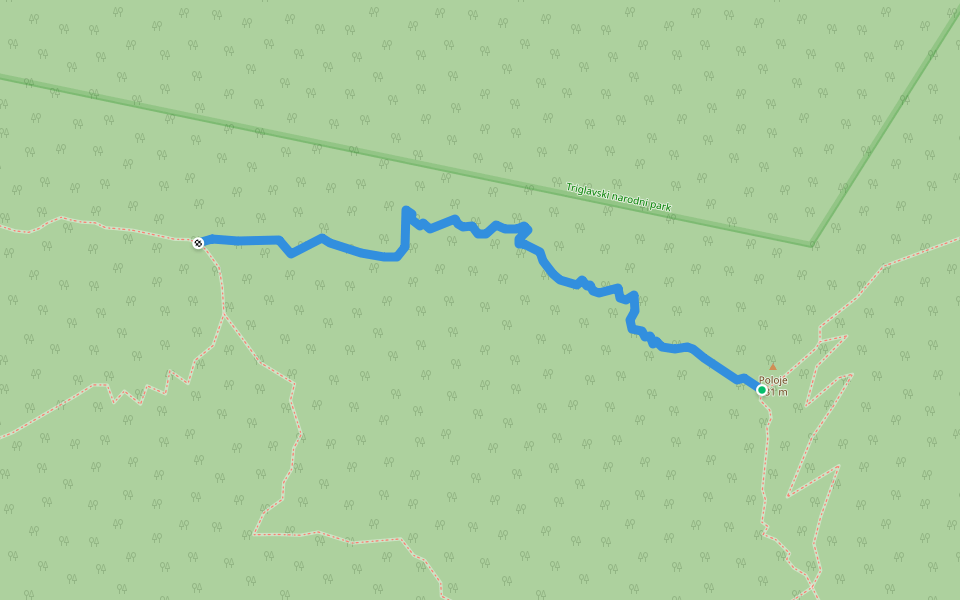 težje prehodno - žledolom walking route map in Žabče