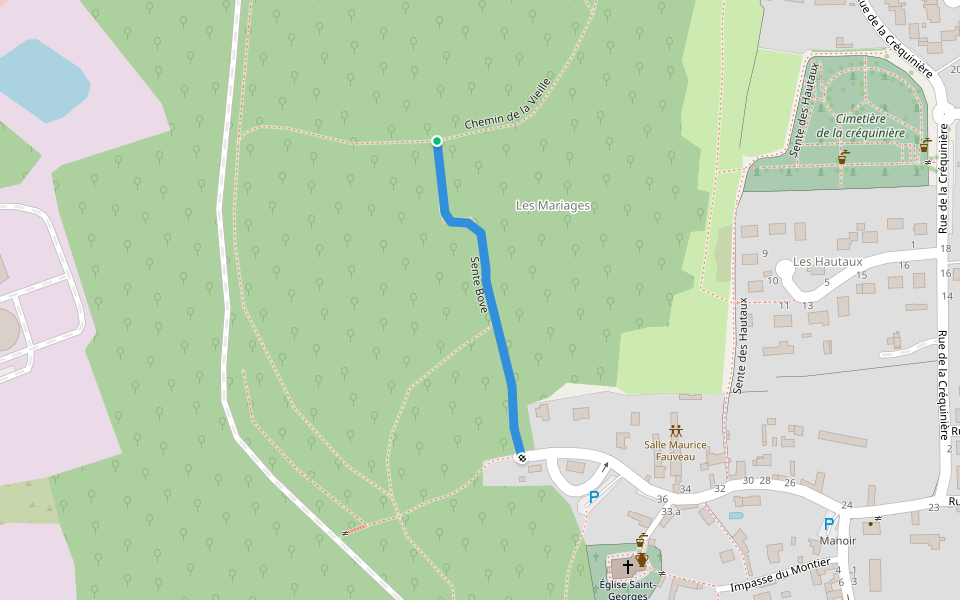 Sente Bove walking route map in Le Val-d'Hazey