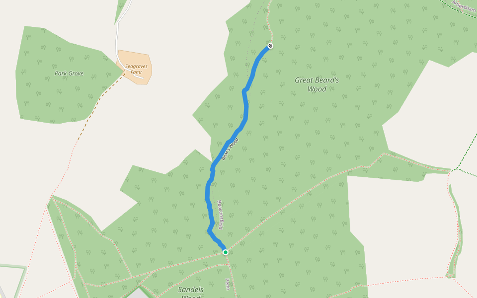 Bear's Wood walking route map in Beaconsfield