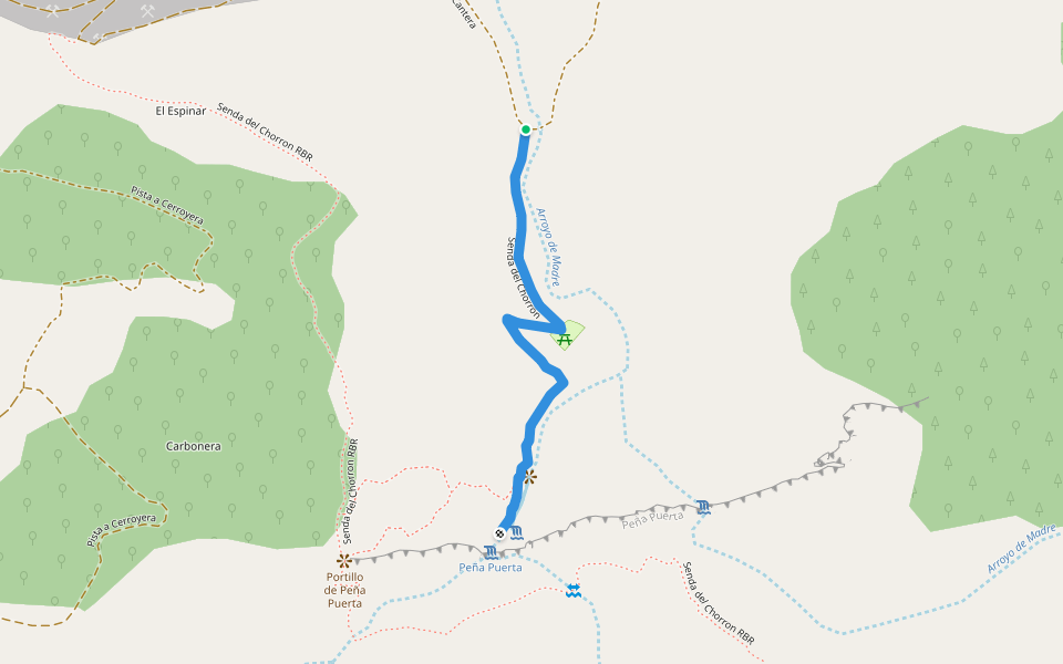 Senda del Chorron walking route map in Viguera