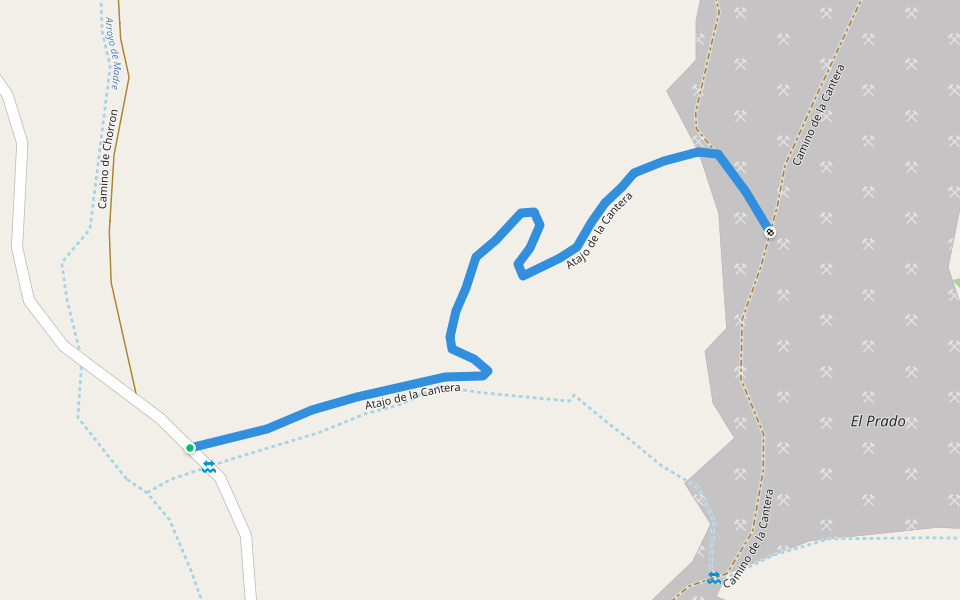 Atajo de la Cantera walking route map in Viguera