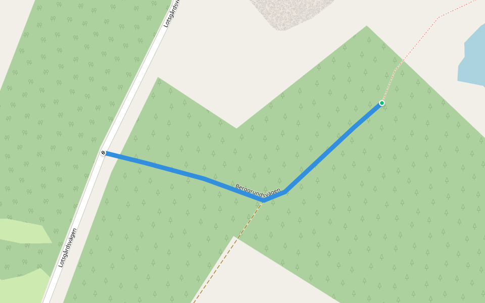 Berggrundsvägen walking route map in Södra Kvill
