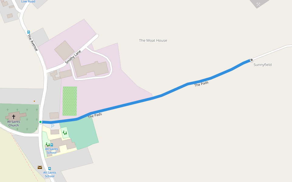 The Pads walking route map in Friskney