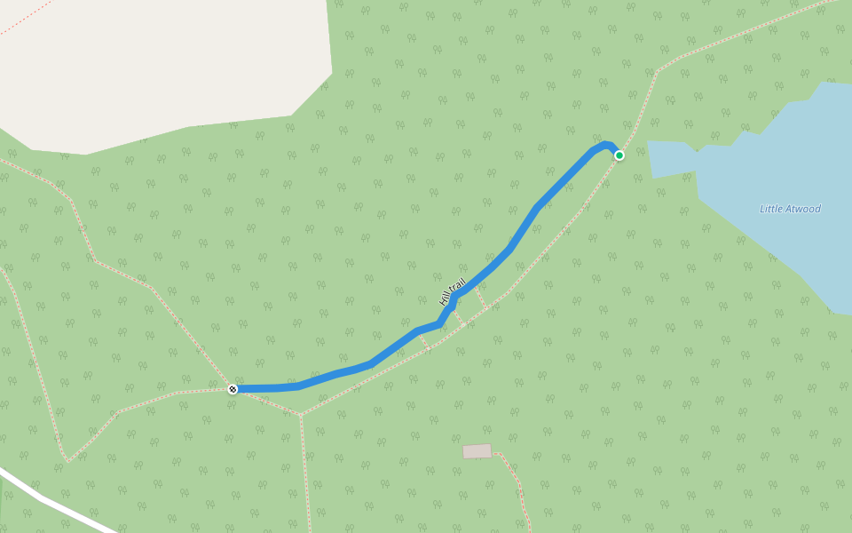 Hill trail walking route map in Crystal Lake