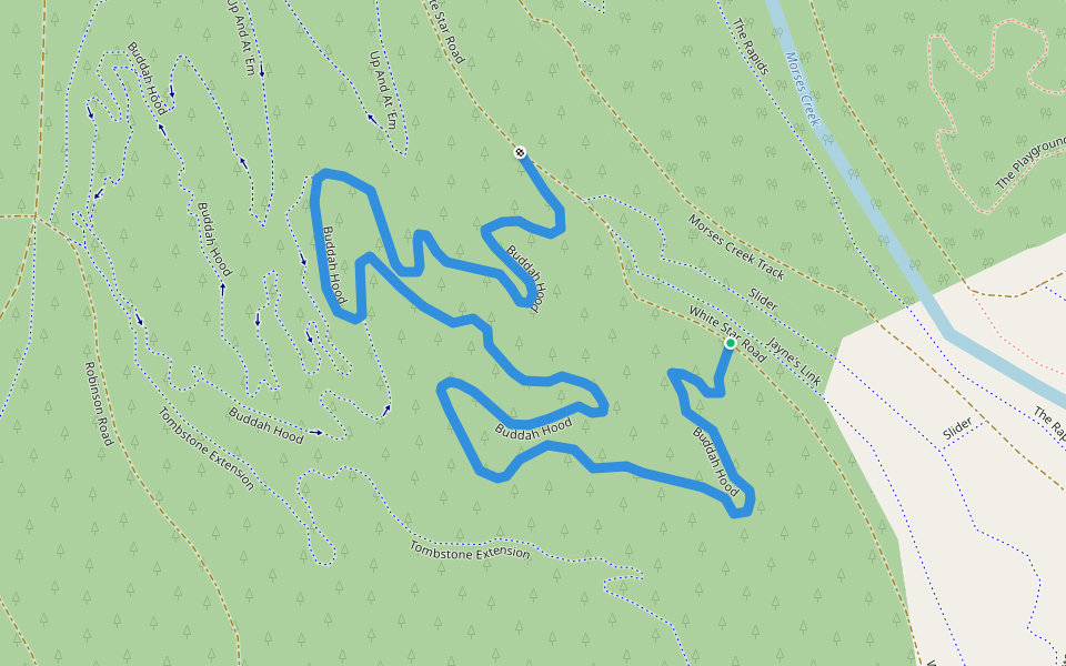 Buddah Hood walking route map in Bright