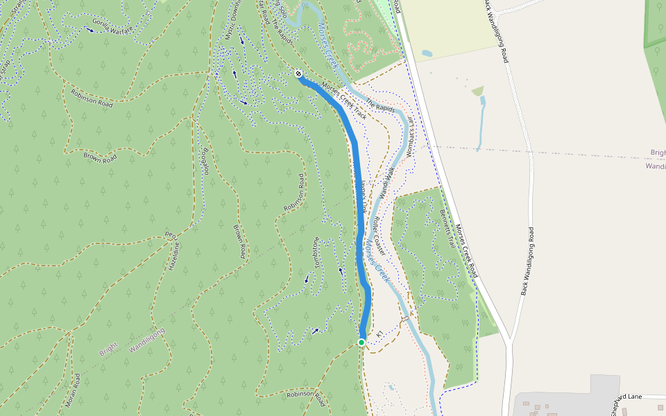 Jayne's Link walking route map in Wandiligong