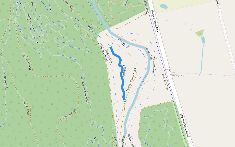 Bombsite walking route map in Wandiligong