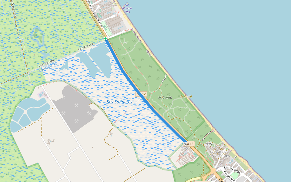 Valentin - Iberostar Albufera walking route map in Muro