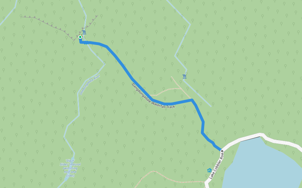 Dangdongadale Waterfall Track walking route map in Wabonga
