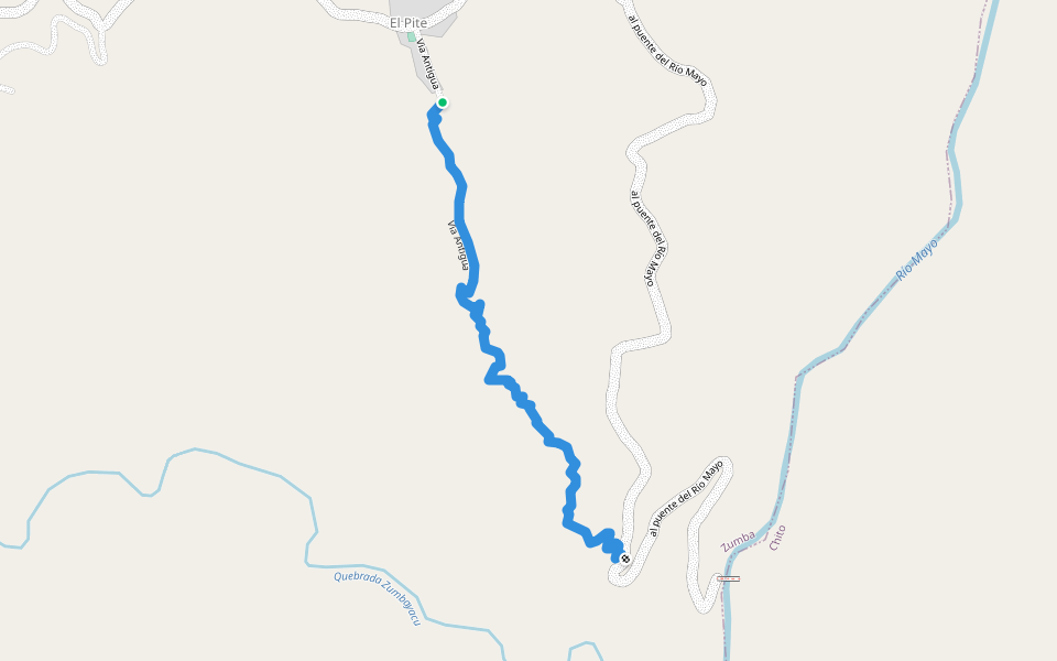 Via Antigua walking route map in Zumba