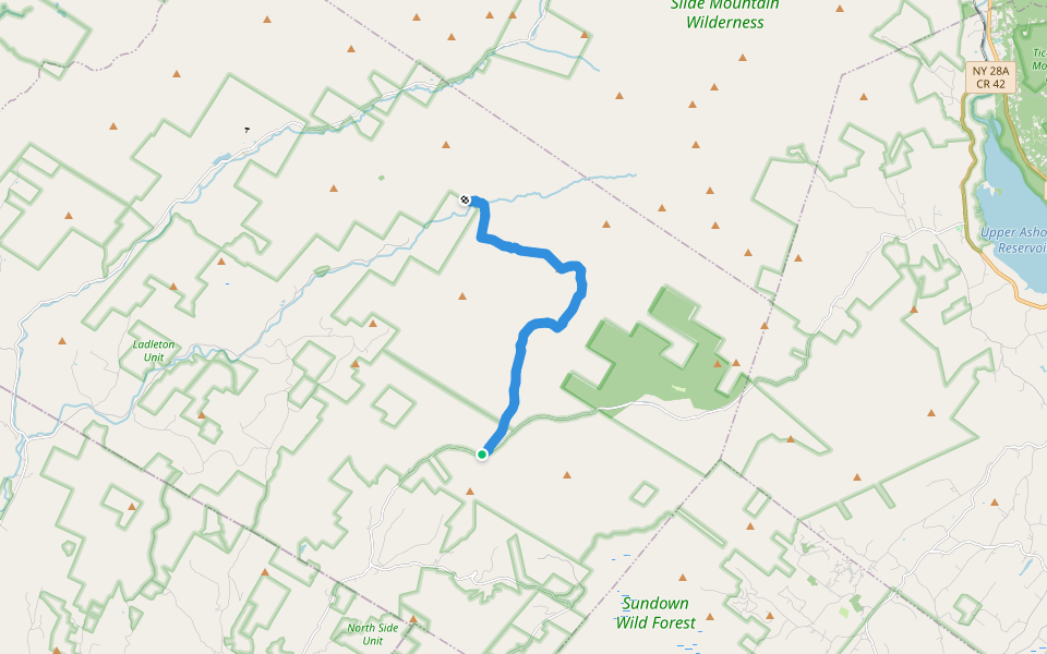 Peekamoose-Table Trail walking route map in Grahamsville