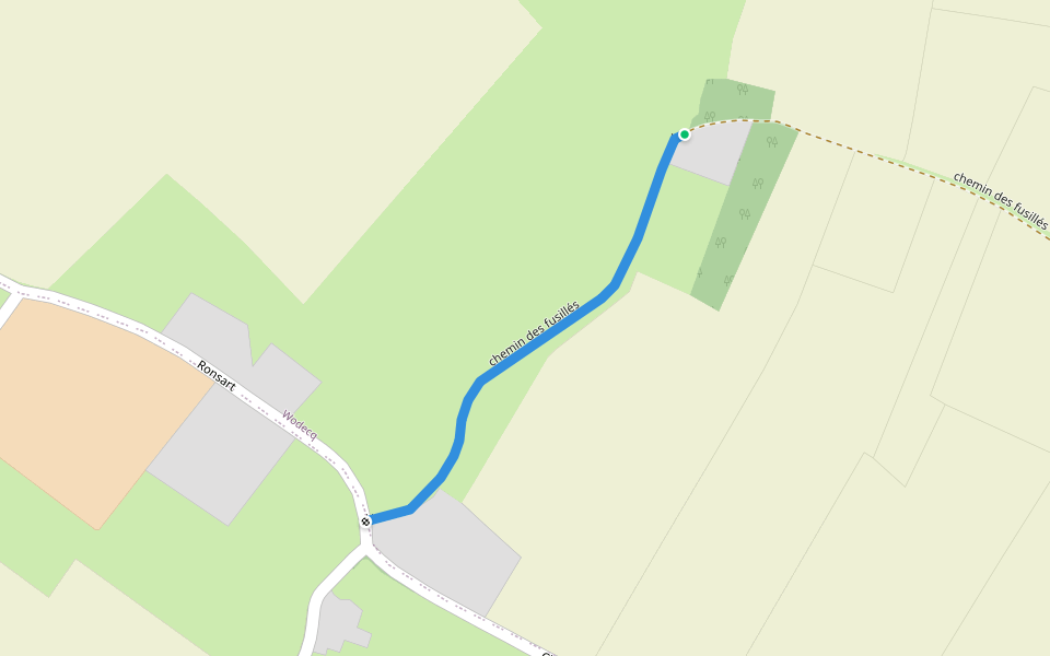 chemin des fusillés walking route map in Ellezelles