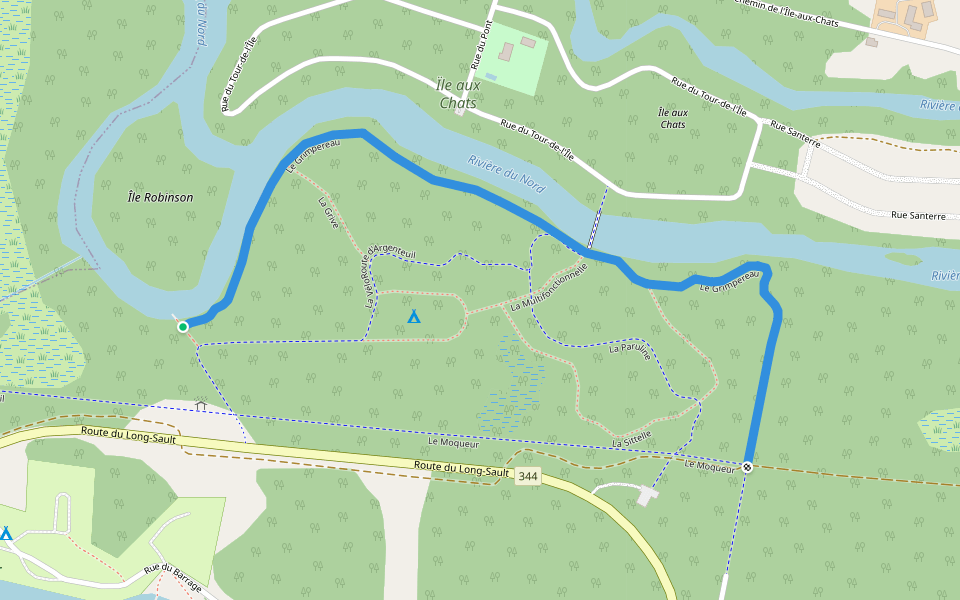 Le Grimpereau walking route map in Saint-André-d'Argenteuil