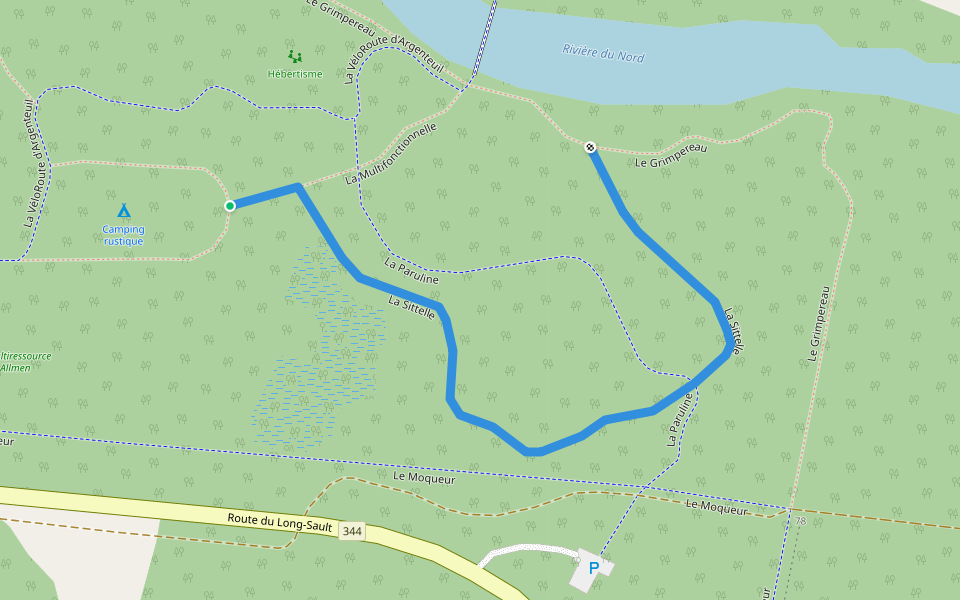 La Sittelle walking route map in Saint-André-d'Argenteuil