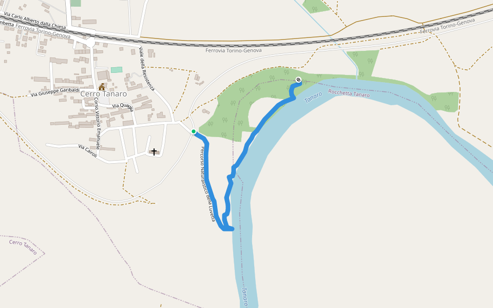 Percorso Naturalistico della Luvetta walking route map in Cerro Tanaro