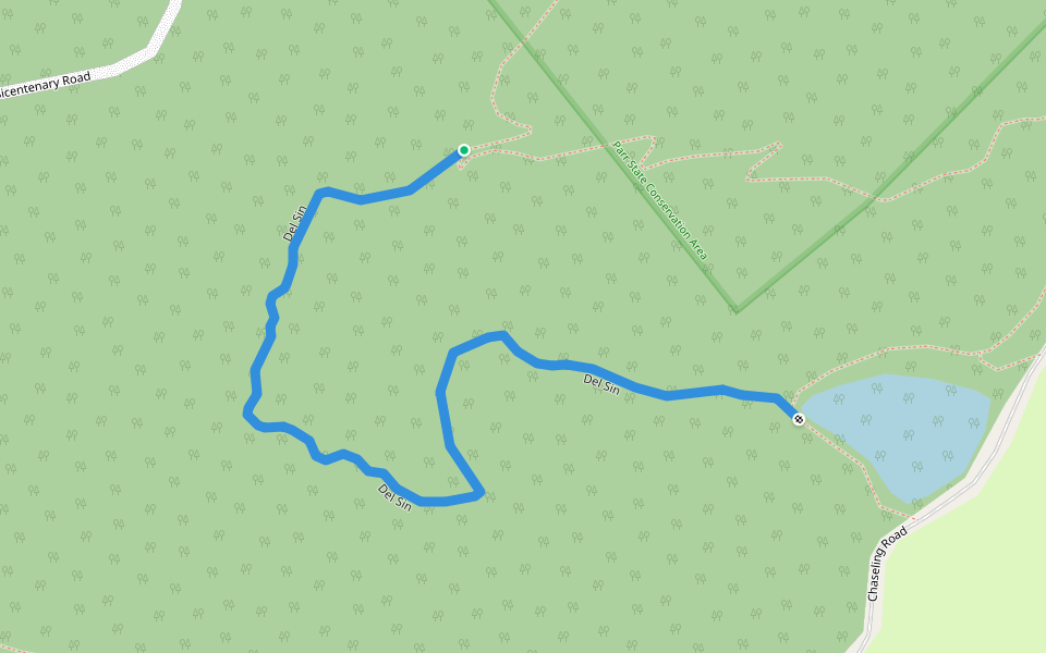 Del Sin walking route map in Webbs Creek