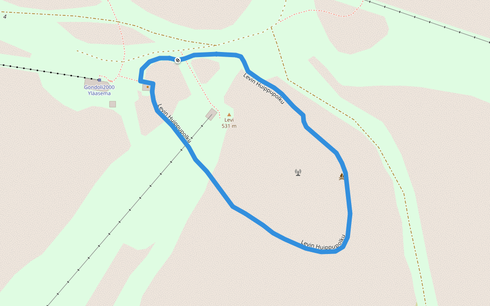 Levin Huippupolku walking route map in Kittilä
