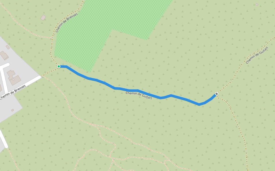 Chemin de Guitart walking route map in Leucate
