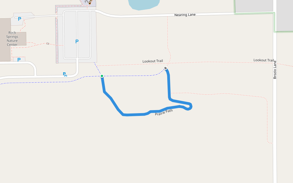 Prairie Path walking route map in Decatur